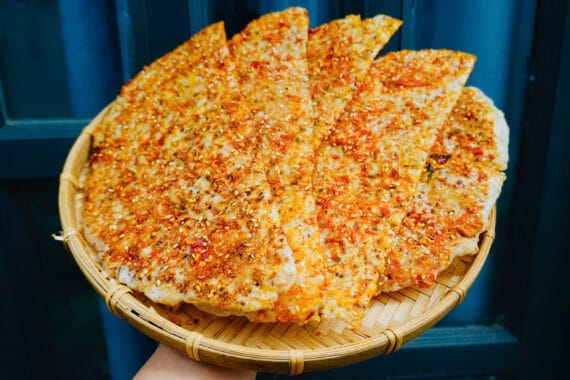 Bánh Tráng Dừa Nướng Mắm Tép Bình Định