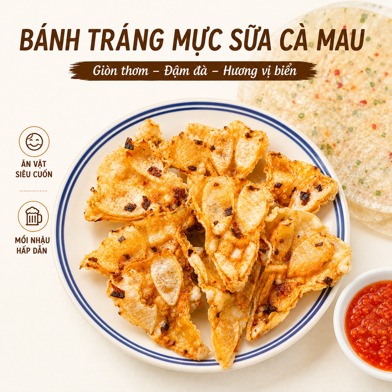 Bánh Tráng Mực Sữa Cà Mau 250-270g